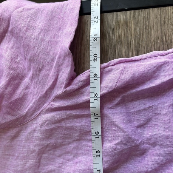 Womens J. Jill Purple Relaxed Notched Collar 100% Linen Medium - Picture 5 of 7